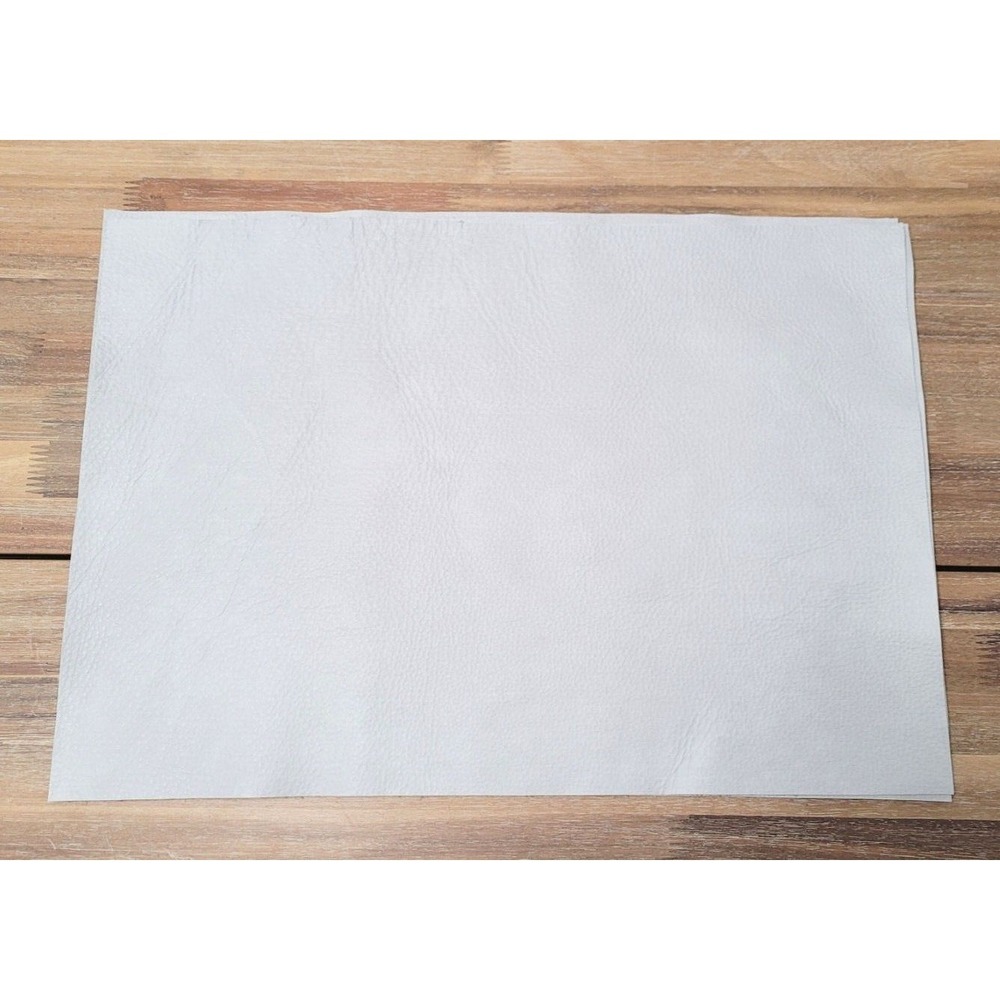 Lightweight Stone Soft Pebble Grain Upholstery Leather Remnant Scrap 13" x 19"